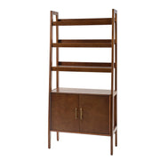 Andrés Solid Wood Ladder Bookcase - Walnut
