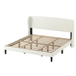 Alexander Upholstered Wingback Platform King Bed - White