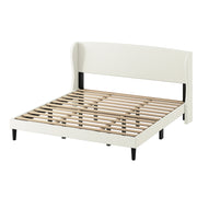 Alexander Upholstered Wingback Platform King Bed - White