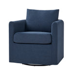 Asser Slipcovered Swivel Chair - Navy