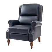 Rosalie Vegan Leather Manual Recliner - Navy