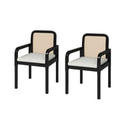 Antoine Ratten Dining Chair Set of 2 - Black