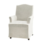 Kanrad Slipcover Dining Chair with Casters - Ivory