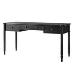 Derk 60''W Desk With 3 Drawers - Black