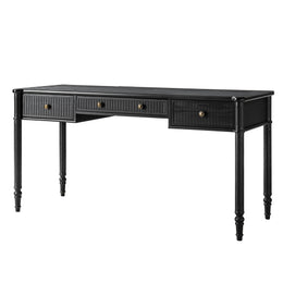 Derk 60''W Desk With 3 Drawers - Black