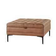 Irvin Lift Top Shelved Storage Cocktail Ottoman - Camel