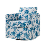 Armando Slipcovered Swivel Chair - Turquoise