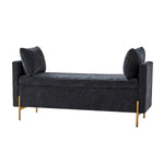 Arrigo Upholstered Flip Top Storage Bench - Black