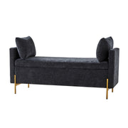 Arrigo Upholstered Flip Top Storage Bench - Black