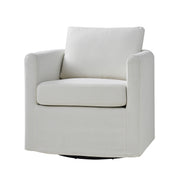 Asser Slipcovered Swivel Chair - White