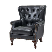 Anthony Genuine Leather Armchair - Black