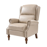 Rosalie Vegan Leather Manual Recliner - Beige