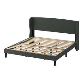 Alexander Upholstered Wingback Platform King Bed - CHA