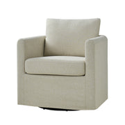 Asser Slipcovered Swivel Chair - Linen