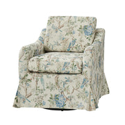 Alois Slipcovered Swivel Chair - Floral