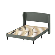 Alexander Upholstered Wingback Platform Queen Bed - Grey