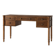 Derk 55''W Desk With 5 Drawers - Walnut