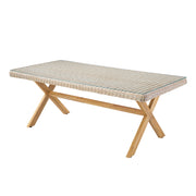 Abrienda rectangular wicker dining table - Teak
